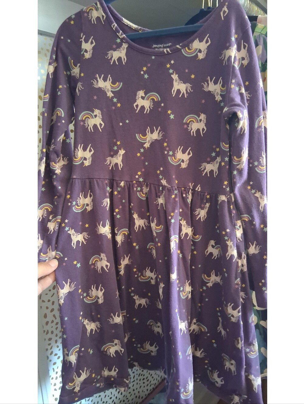 Purple Unicorn Print Dress